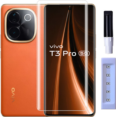 YOUTH MOBI Edge To Edge Tempered Glass for Vivo T3 Pro 5G, Vivo T3 Pro, (UV)(Pack of 1)
