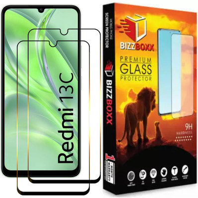 BizzBoxx Edge To Edge Tempered Glass for Redmi 13C, POCO C65, 13 C, C 65, POCO M6 5G, Redmi 13C 5G(Pack of 2)
