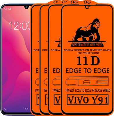 TWIGLO Edge To Edge Tempered Glass for VIVO Y91(Pack of 4)