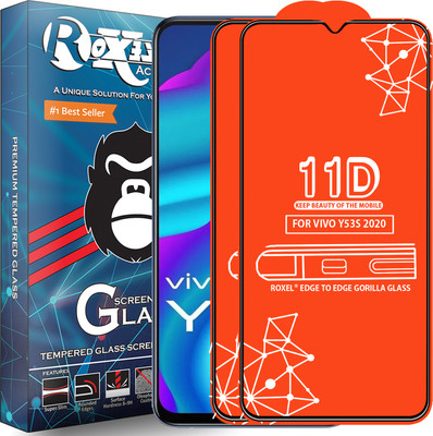 Roxel Edge To Edge Tempered Glass for Vivo Y53S 2020(Pack of 2)