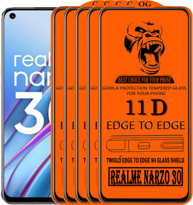 TWIGLO Edge To Edge Tempered Glass for REALME NARZO 30(Pack of 5)
