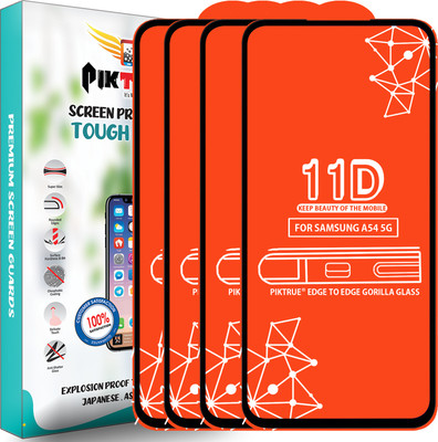 PikTrue Edge To Edge Tempered Glass for Samsung A54 5G(Pack of 4)
