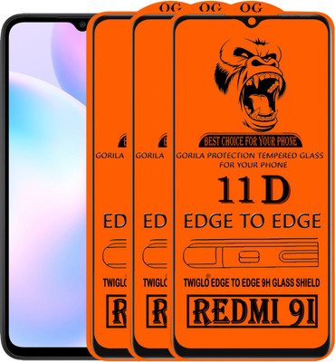 TWIGLO Edge To Edge Tempered Glass for REDMI 9I(Pack of 3)