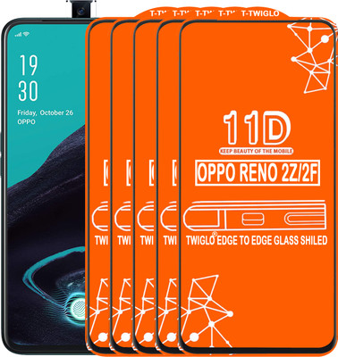 TWIGLO Edge To Edge Tempered Glass for OPPO Reno 2z(Pack of 5)