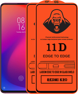 Laxdom Edge To Edge Tempered Glass for Mi K20(Pack of 2)
