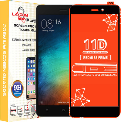 Laxdom Edge To Edge Tempered Glass for Mi Redmi 3S Prime(Pack of 1)