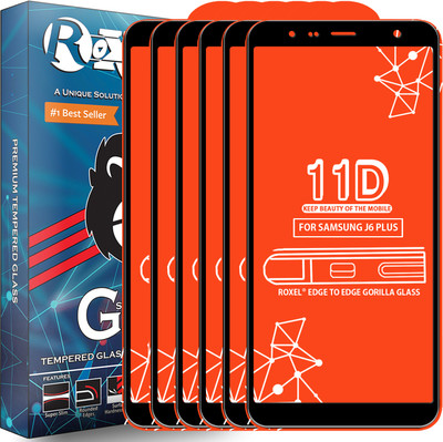 Roxel Edge To Edge Tempered Glass for Samsung Galaxy J6 Plus(Pack of 6)