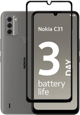 Caseline Edge To Edge Tempered Glass for Nokia C31(Pack of 1)