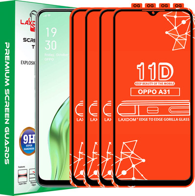 Laxdom Edge To Edge Tempered Glass for OPPO A31(Pack of 4)