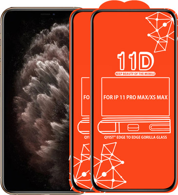 Qyist Edge To Edge Tempered Glass for FOR IPHONE 11 PRO MAX, Apple iPhone XS Max(Pack of 2)