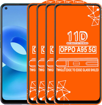 TWIGLO Edge To Edge Tempered Glass for OPPO A95 5G(Pack of 4)