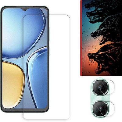 SOMTONE Edge To Edge Tempered Glass for itel A90 4G Tempered Glass Screen Protector | Anti-Scratch | Edge to Edge Full Coverage | 9H Hardness ( 1 FRONT SCREEN GUARD + 1 CAMERA LENS PROTECTOR + 1 FREE BACK EMBOSSED SKIN061 )(Pack of 1)