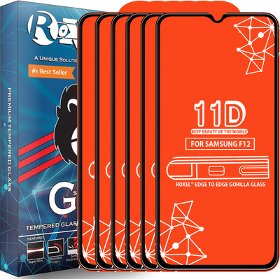 Roxel Edge To Edge Tempered Glass for Samsung Galaxy F12(Pack of 6)