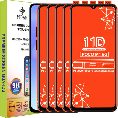 PFOAM Edge To Edge Tempered Glass for POCO M4 5G(Pack of 5)