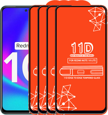 Roxel Edge To Edge Tempered Glass for Redmi Note 10 Lite(Pack of 4)