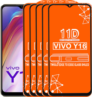 TWIGLO Edge To Edge Tempered Glass for VIVO Y16(Pack of 5)