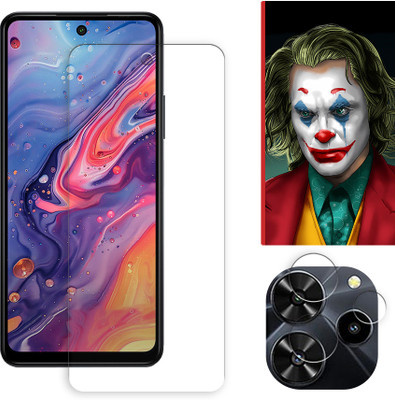 SOMTONE Edge To Edge Tempered Glass for Lava Yuva 4 4G FRONT Tempered Glass Screen Protector | Anti-Scratch | Edge to Edge Full Coverage | 9H Hardness ( 1 FRONT SCREEN GUARD + 1 CAMERA LENS PROTECTOR + 1 FREE BACK EMBOSSED SKIN026 )(Pack of 1)