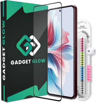 Gadget Glow Edge To Edge Tempered Glass for Oppo F25 Pro 5G, Oppo F25Pro 5G, Oppo F25 Pro, F25 Pro 5G, OG Tempered Glass with Cable Protector(Pack of 1)