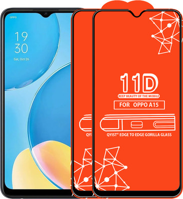 Qyist Edge To Edge Tempered Glass for Oppo A15(Pack of 2)