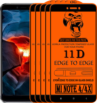 CYOR Edge To Edge Tempered Glass for Mi Redmi Note 4X(Pack of 5)