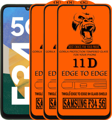 TWIGLO Edge To Edge Tempered Glass for SAMSUNG F34 5G(Pack of 3)