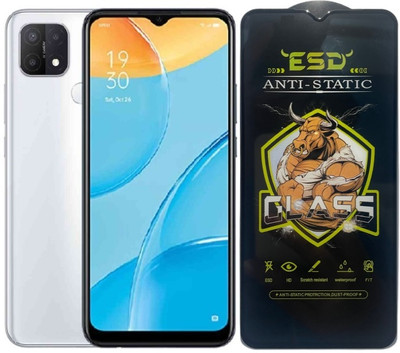 TELESHIELD Edge To Edge Tempered Glass for Oppo A15S, ESD Glass, ESD Protector, Edge to Edge, Screen Protector(Pack of 1)