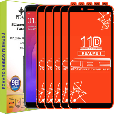 PFOAM Edge To Edge Tempered Glass for OPPO Realme 1(Pack of 5)