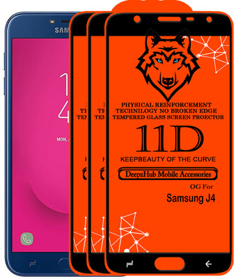 CRodible Edge To Edge Tempered Glass for Samsung Galaxy J4(Pack of 3)