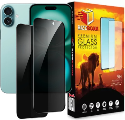 BizzBoxx Edge To Edge Tempered Glass for Apple iPhone 16, iPhone 16, I phone 16, iphone16, Precise Curved Edges, Scratch Guard, temper glass guard, privacy screen guard, temper glass, Privacy(Pack of 2)