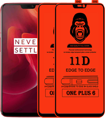 Laxdom Edge To Edge Tempered Glass for OnePlus 6(Pack of 2)
