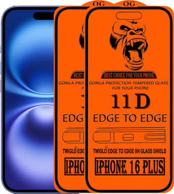 TWIGLO Edge To Edge Tempered Glass for IPHONE 16 PLUS(Pack of 3)