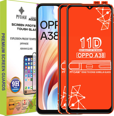 PFOAM Edge To Edge Tempered Glass for OPPO A38(Pack of 2)
