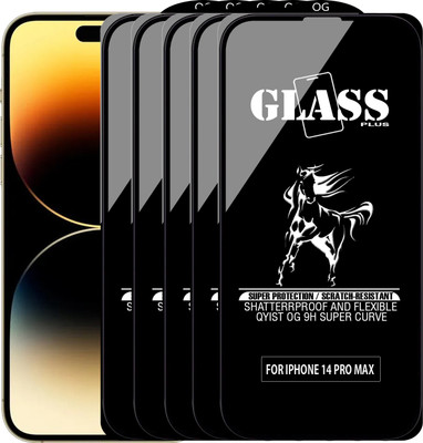 Qyist Edge To Edge Tempered Glass for IPHONE 14 PRO MAX(Pack of 5)