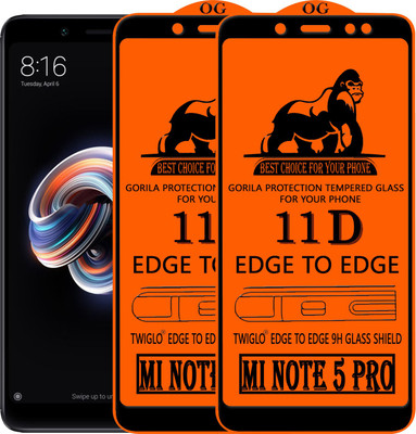 TWIGLO Edge To Edge Tempered Glass for Mi Redmi Note 5 Pro(Pack of 2)