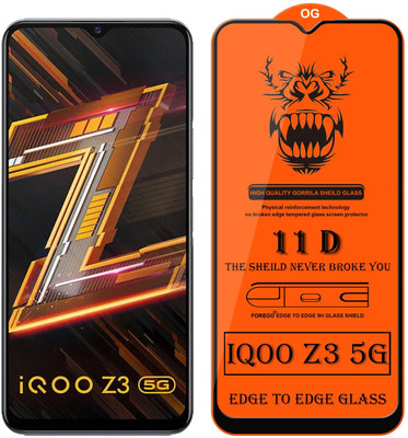 HIE POWER Edge To Edge Tempered Glass for iQOO Z3 5G-Advanced 9H Protector with Easy Installation(Pack of 1)