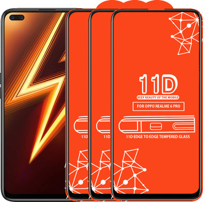 Qyist Edge To Edge Tempered Glass for Realme 6 Pro(Pack of 3)