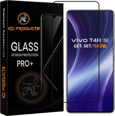 KC PRODUCTS Edge To Edge Tempered Glass for VIVO T4R 5G, with Easy Self Installation Kit(Pack of 1)