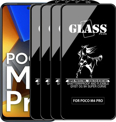 Qyist Edge To Edge Tempered Glass for POCO M4 PRO(Pack of 4)