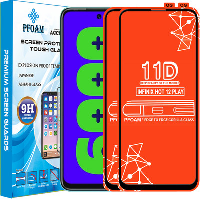 PFOAM Edge To Edge Tempered Glass for INFINIX HOT 12 PLAY(Pack of 2)