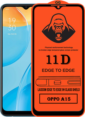 Laxdom Edge To Edge Tempered Glass for OPPO A15(Pack of 1)