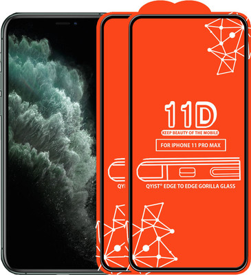 Qyist Edge To Edge Tempered Glass for Iphone 11 Pro Max(Pack of 2)