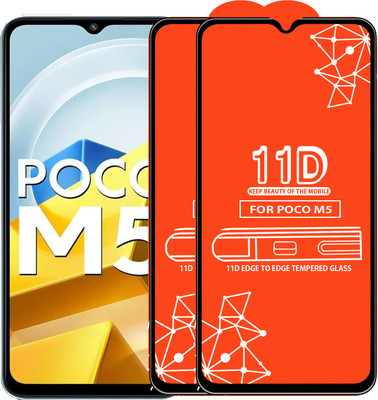 Qyist Edge To Edge Tempered Glass for Poco M5(Pack of 2)