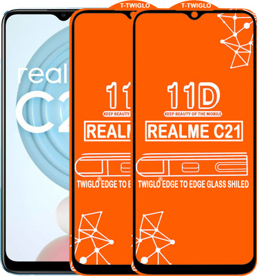 TWIGLO Edge To Edge Tempered Glass for REALME C21(Pack of 2)
