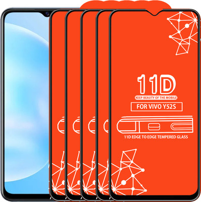 Qyist Edge To Edge Tempered Glass for Vivo Y52S(Pack of 5)
