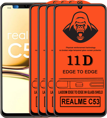Laxdom Edge To Edge Tempered Glass for REALME C53(Pack of 4)