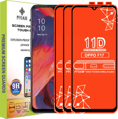 PFOAM Edge To Edge Tempered Glass for OPPO F17(Pack of 3)
