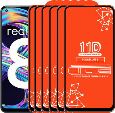 Qyist Edge To Edge Tempered Glass for Realme 8(Pack of 6)