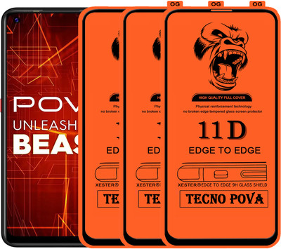 PFOAM Edge To Edge Tempered Glass for TECNO POVA(Pack of 3)