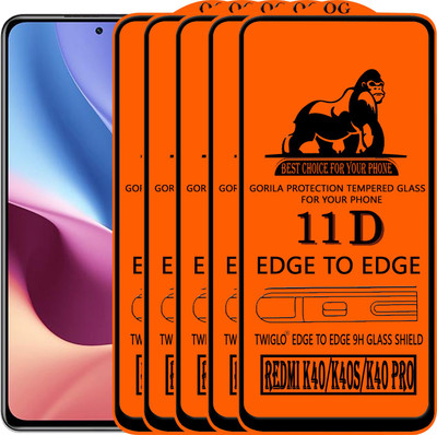 TWIGLO Edge To Edge Tempered Glass for REDMI K40(Pack of 5)