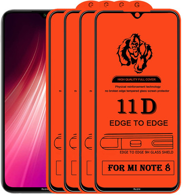 9H Edge To Edge Tempered Glass for Redmi Note 8( Edge-to-Edge Full Screen Coverage with Easy Installation Kit (Anti-Scratch)-11D-Pack of 4)(Pack of 4)